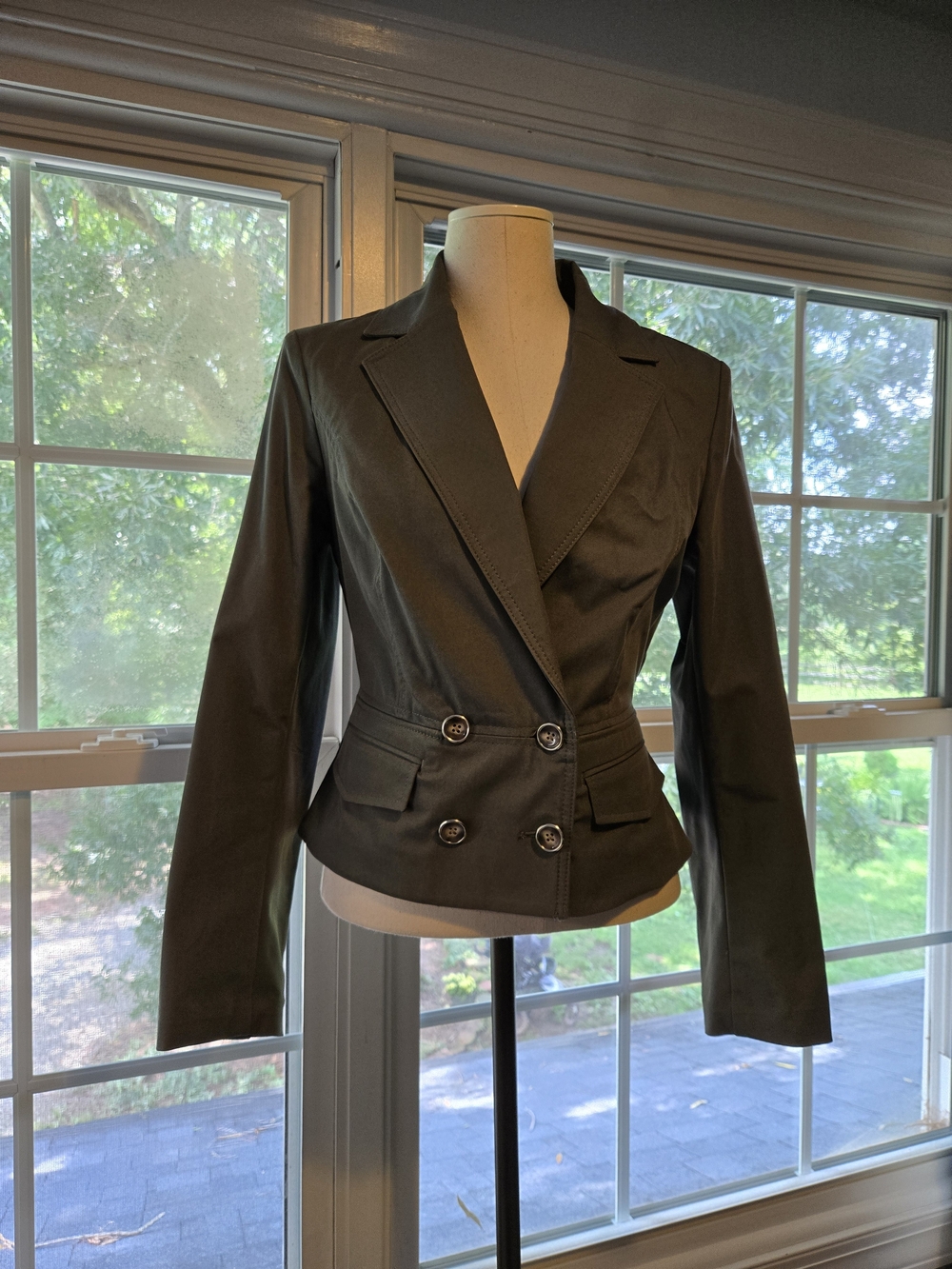 White House Black Market Black Double-Breasted Tailored Blazer